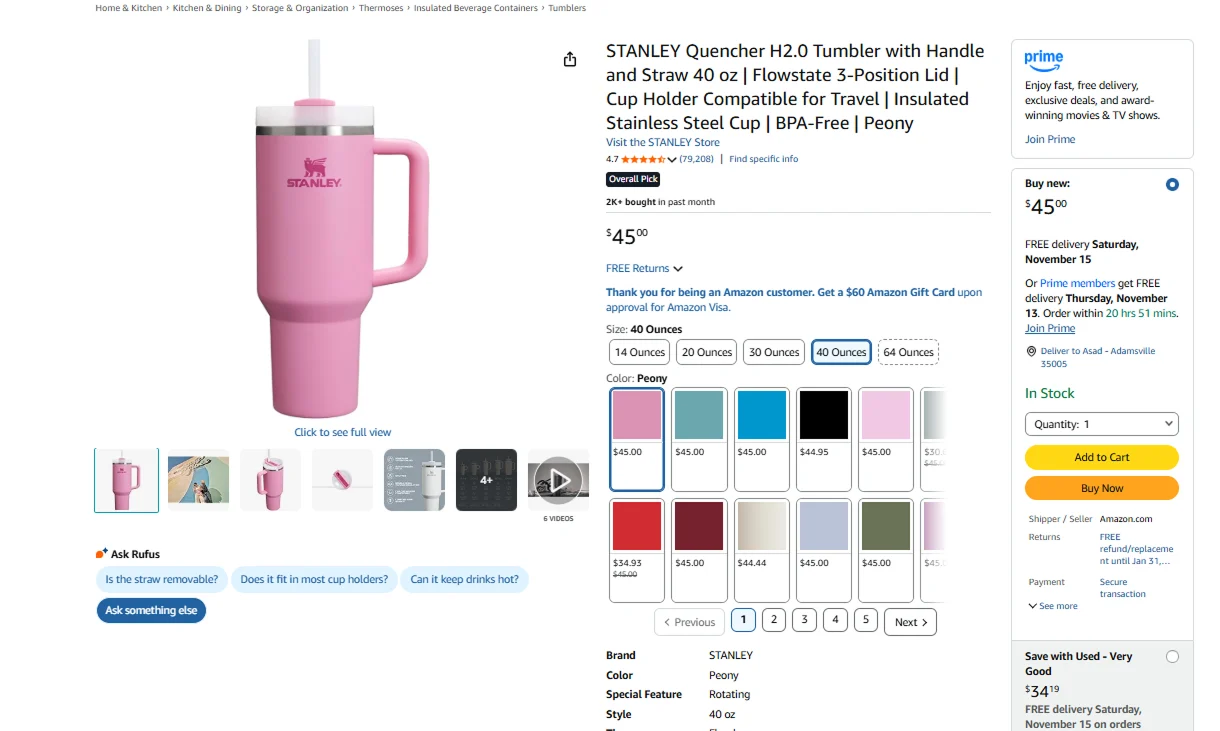 Image showing Amazon product detail page